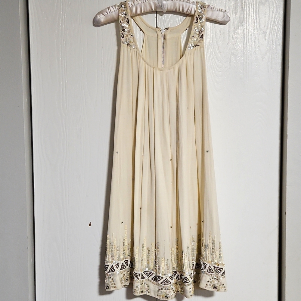 NWT All Saints Spitalfields Vintage Cream Mati Dress - Size 10